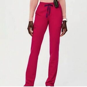 Figs Yola Skinny Scrub Pants in Ultra Rose XXS Regular Length EUC